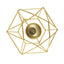 Set of 2 Candle Holders Metal Hexagon Geometric Design Gold - Modern Decorative Centerpieces for Tables 4"x3" - Linen Luxes