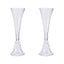 Set of 2 Glass Trumpet Vases Reversible Clarinet Design Clear - Stylish Flower Centerpieces for Events 24" - Linen Luxes