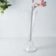 Set of 2 Glass Trumpet Vases Reversible Clarinet Design Clear - Stylish Flower Centerpieces for Events 24" - Linen Luxes