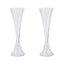 Set of 2 Glass Trumpet Vases Reversible Clarinet Style Clear - Decorative Flower Centerpieces for Events 28" - Linen Luxes