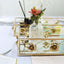 Set of 2 Metal Mirrored Rectangle Serving Trays in Gold with Rose Borders, Glamorous Decorative Vanity Tray Centerpiece 15"x8", 19"x12" - Linen Luxes