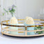 Set of 2 Metal Serving Trays 13", 9" Round Gold with Mirrored Top, Classy Decorative Vanity Tray Centerpiece - Linen Luxes