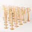 Set of 20 Wooden Wedding Table Numbers Natural 1-20 with Round Holder Base - Rustic Table Signs for Receptions 11" Tall