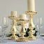 Set of 3 Candle Holder Stands Gold Mercury Glass Pillar Design - Stylish Votive Centerpieces for Tables & Decor 7", 8", 10" - Linen Luxes