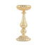 Set of 3 Candle Holder Stands Gold Mercury Glass Pillar Design - Stylish Votive Centerpieces for Tables & Decor 7", 8", 10" - Linen Luxes