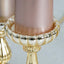Set of 3 Candle Holder Stands Gold Mercury Glass Pillar Design - Stylish Votive Centerpieces for Tables & Decor 7", 8", 10" - Linen Luxes