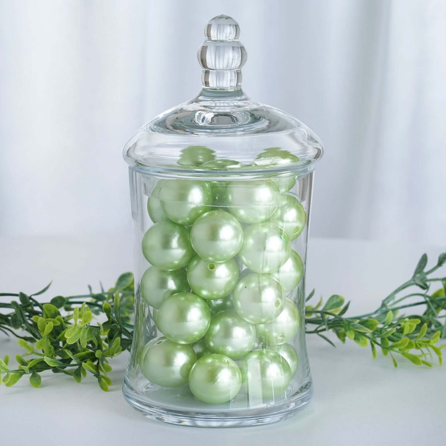 Set of 3 Glass Candy Jars Modern Apothecary Design Clear with Snap - On Lids - Stylish Party Favor Containers 9"/13"/14" - Linen Luxes