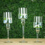 Set of 3 Glass Cylinder Vases Long Stem Clear - Decorative Candle Holder Floral Centerpieces 12", 14", 16" - Linen Luxes