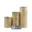 Set of 3 LED Flameless Pillar Candles Remote Operated Metallic Gold - Battery Powered 4", 6", 8" - Linen Luxes
