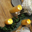 Set of 3 LED Flameless Pillar Candles Remote Operated Metallic Gold - Battery Powered 4", 6", 8" - Linen Luxes