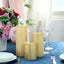 Set of 3 LED Flameless Pillar Candles Remote Operated Metallic Gold - Battery Powered 4", 6", 8" - Linen Luxes