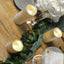Set of 3 LED Flameless Pillar Candles Remote Operated Metallic Silver - Battery Powered 4", 6", 8" - Linen Luxes
