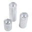 Set of 3 LED Flameless Pillar Candles Remote Operated Metallic Silver - Battery Powered 4", 6", 8" - Linen Luxes