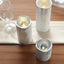 Set of 3 LED Flameless Pillar Candles Remote Operated Metallic Silver - Battery Powered 4", 6", 8" - Linen Luxes