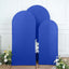 Set of 3 Matte Royal Blue Spandex Fitted Chiara Backdrop Stand Cover For Round Top Wedding Arch - 5ft, 6ft, 7ft