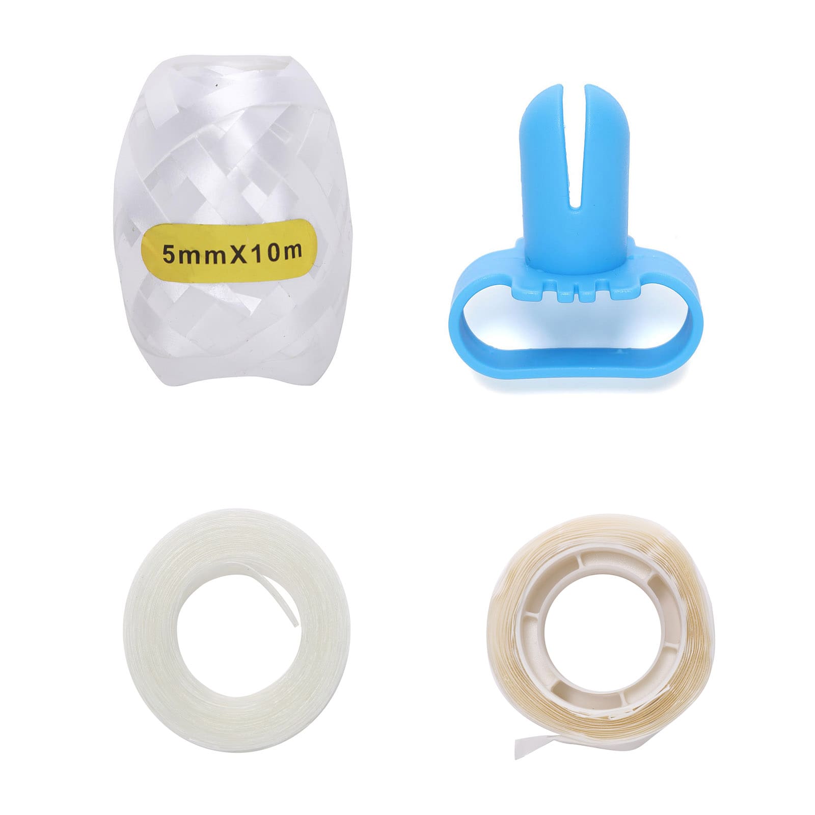 Set of 4 Balloon Arch Kit - Decorating Strips, Balloon Tie Tool, Glue Dots and Curling Ribbon for Party Decorations - Linen Luxes