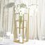 Set of 4 Metal Flower Stands Frame Wedding Column Centerpieces Matte Gold - Durable Display 16"/24"/32"/40" - Linen Luxes