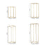 Set of 4 Metal Flower Stands Frame Wedding Column Centerpieces Matte Gold - Durable Display 16"/24"/32"/40" - Linen Luxes