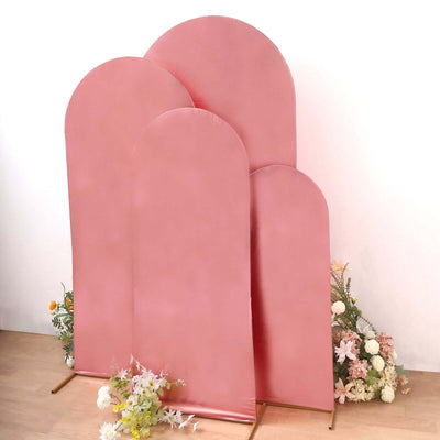 Set of 4 Metallic Rose Gold Shiny Aluminum Alloy Wedding Arch Cover For Round Top Chiara Backdrop Stand - 4ft,5ft,6ft,7ft