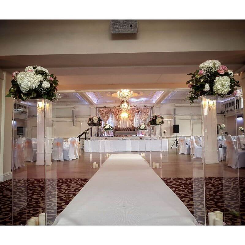 Set of 5 Clear Acrylic Display Boxes, Transparent Pedestal Risers with Interchangeable Lid and Base - 12",16",24",32",40" - Linen Luxes