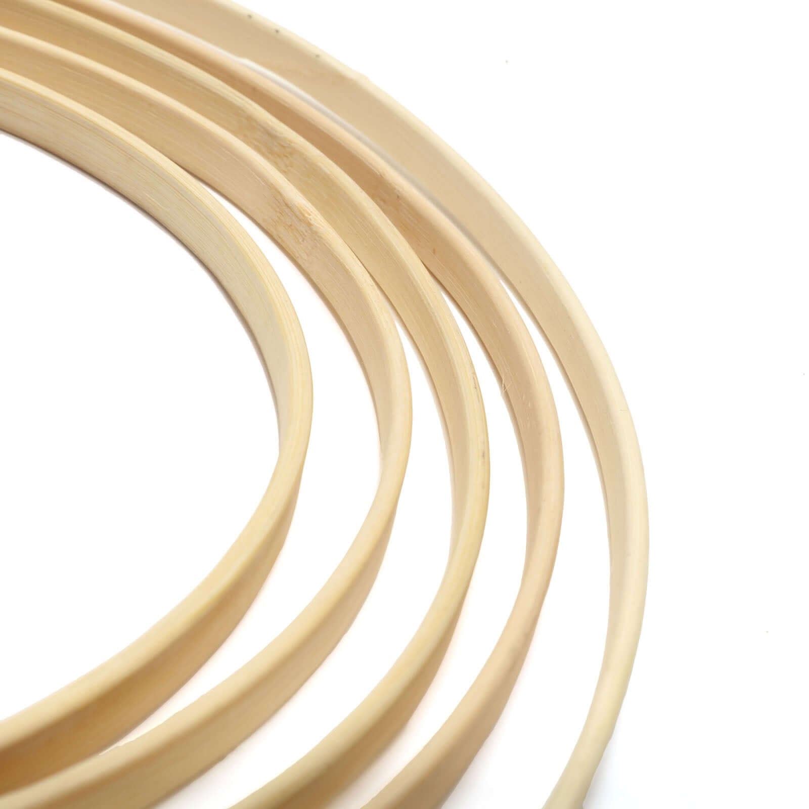 Set of 5 Natural Wooden Rings for Crafts, Floral Hoop Wreath - Linen Luxes