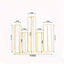Set of 5 Wedding Centerpieces Gold Frame Conjoined Geometric Design - Test Tube Hydroponic Vases 12" - Linen Luxes