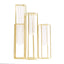 Set of 5 Wedding Centerpieces Gold Frame Conjoined Geometric Design - Test Tube Hydroponic Vases 12" - Linen Luxes