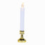 Set of 6 LED Window Candles Flickering White - Battery Operated Taper Candles with Gold Holders 10" - Linen Luxes