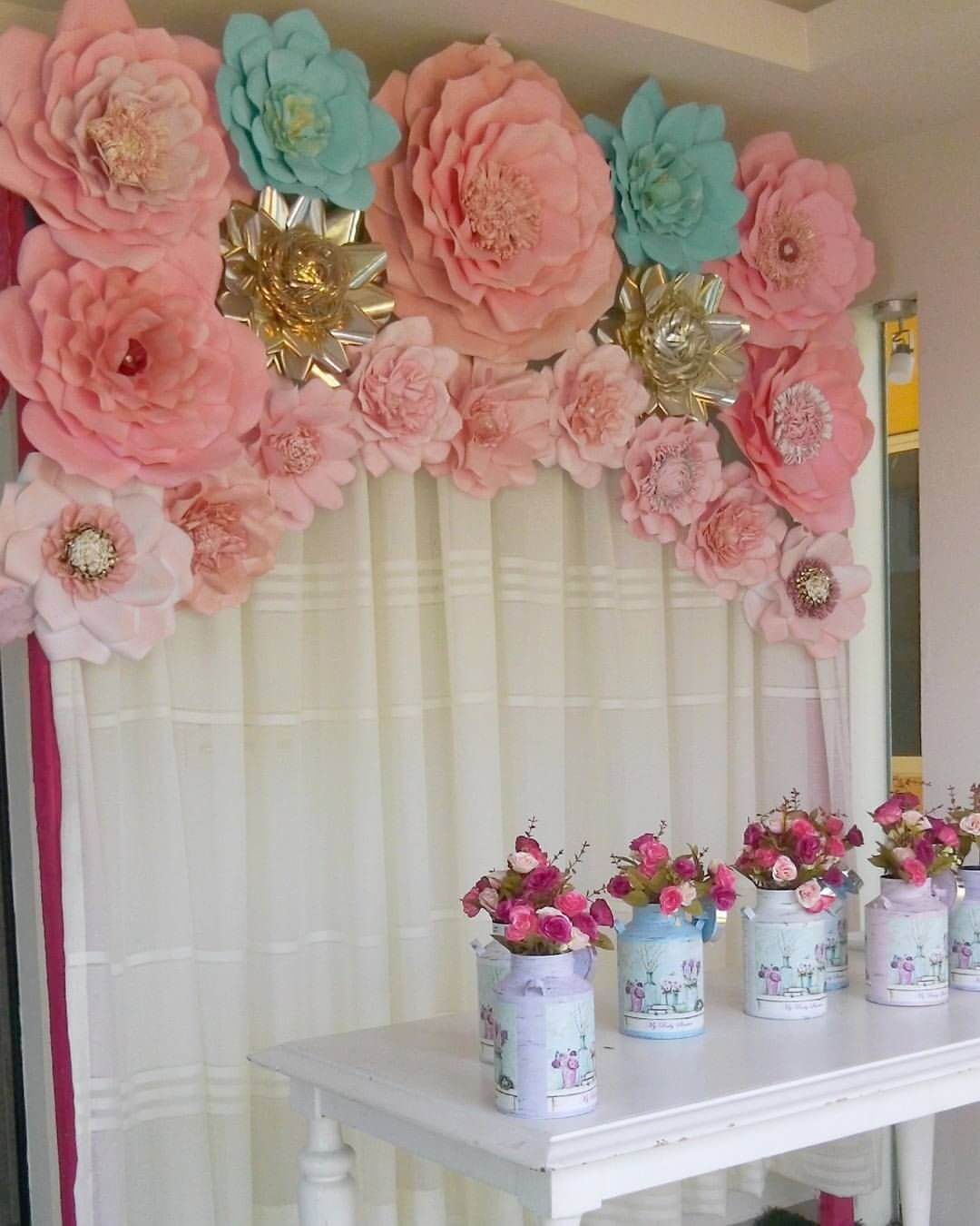 Set of 6 Mint Apple Green Peony 3D Paper Flowers Wall Decor - 7",9",11" - Linen Luxes