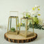 2-Pack Metal Candle Lanterns Trapezoid Geometric Design Gold - Hanging Terrariums Table Centerpieces for Indoor/Outdoor 6"