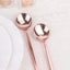 24-Pack Plastic Spoons Glossy Rose Gold - Premium Heavy Duty Disposable Silverware 8"