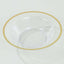 20-Pack Plastic Dessert Serving Bowls Clear Round Design with Gold Rim - Disposable Salad Soup Bowls 12oz