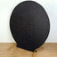 7.5ft Black Metallic Shimmer Tinsel Spandex Round Wedding Arch Cover, 2-Sided Photo Backdrop