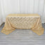 Mesh 90"x156" Rectangle Tablecloth Champagne - Wave Sequin Embroidered Table Cover