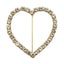Rhinestone Chair Sash Band Buckle Gold 2" Heart Metal - Glittering Diamond Accent for Weddings & Special Events