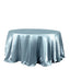 Satin 132" Round Tablecloth Dusty Blue - Stylish Seamless Table Cover