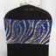 5 Pack Chair Sash Bands with Wave Embroidered Sequins Royal Blue/Gold