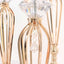 Set of 3 Metal Pedestal Stands with Crystal Ball Flower Bowl Design Gold - Pillar Candle Holders 20", 23", 25"