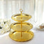 3-Tier Plastic Round Cupcake Stand 15" Metallic Gold with Lace Scalloped Edges