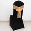 5 Pack Chair Sashes with Wave Embroidered Sequins Rose Gold/Gold 6"x88"