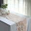 Mesh 12"x108" Table Runner Rose Gold - Leaf Vine Embroidery