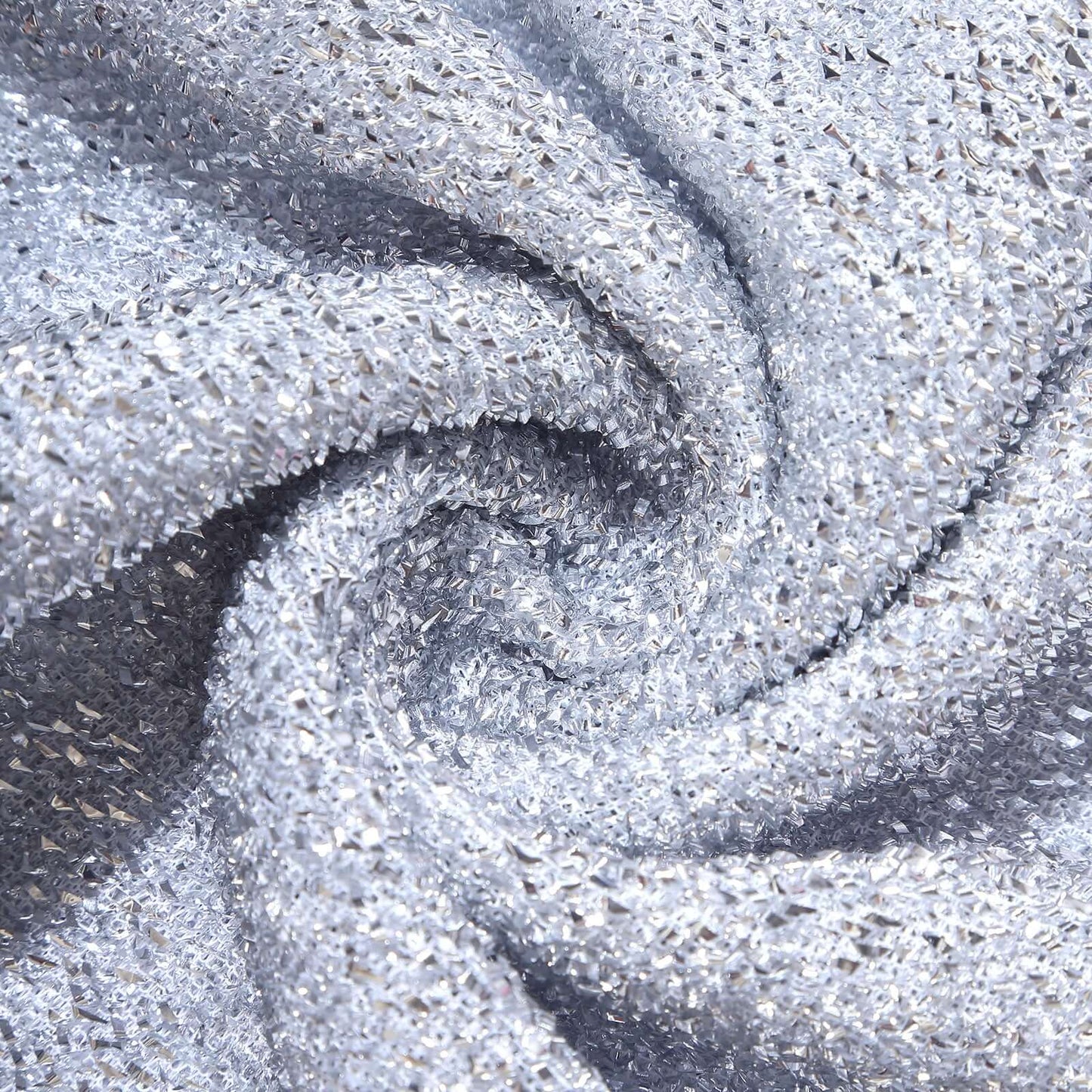 8ft Silver Spandex Fitted U-Shaped Wedding Arch Cover With Shimmer Tinsel Finish, Double-Sided Open Arch Backdrop Slipcover