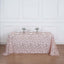 Tulle 90"x156" Rectangle Tablecloth Rose Gold - Sequin Leaf Embroidered Table Cover