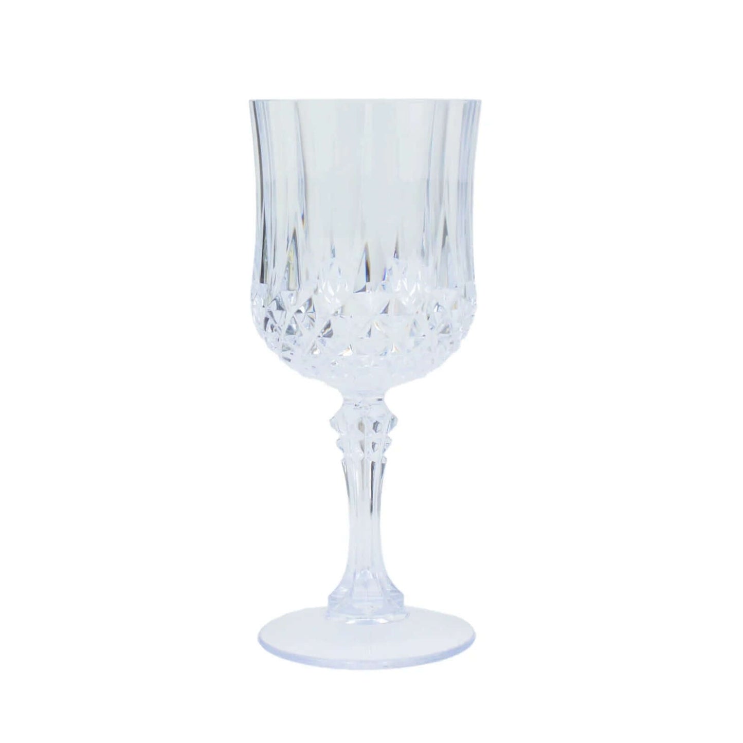 6-Pack Plastic Cocktail Goblets Clear Crystal Cut - Shatterproof Drinkware 8oz