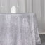 Polyester 120" Round Silver Tablecloth Metallic Fringe Shag Tinsel Table Cover
