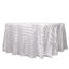 Satin Striped 120" Round Tablecloth White - Silky Smooth Seamless Wedding Decor