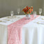 Metallic Tinsel Polyester 12"x108" Table Runner Rose Gold - Shimmery Fringe Shag Table Decor