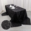 Polyester 90"x156" Rectangle Tablecloth Black Metallic Fringe Shag Tinsel Table Cover