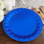 25-Pack Paper 12" Round Charger Plates in Royal Blue with Geometric Prism Design - Disposable 400GSM Serving Trays