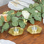 3-Pack Metal Votive Candle Holders Plum Blossom Design Shiny Gold - Vintage Mini Tea Cup Saucers 4"
